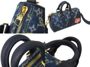 極美品 LOUIS VUITTON ルイ ヴィトン × NIGO コラボ キーポルXS ハンドバッグ ストラップ付 M81011 モノグラム ドリップ 中古 61942