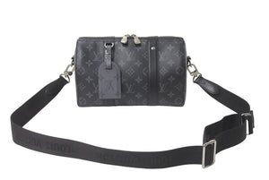 極美品 LOUIS VUITTON ルイ ヴィトン シティ キーポル ショルダーバッグ M45936 モノグラム エクリプス キャンバス 中古 61944
