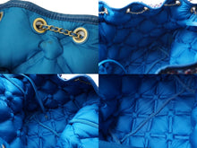Load image into Gallery viewer, CHANEL シャネル 巾着型 2WAY ショルダーバッグ ココマーク 23番台 ブルー系 ツイード レザー ゴールド金具 美品 中古 61947