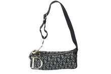 Load image into Gallery viewer, Christian Dior クリスチャンディオール ワンショルダー ハンドバッグ トロッター シルバー金具 ネイビー 美品 中古 61961