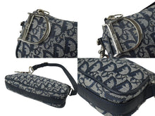 Load image into Gallery viewer, Christian Dior クリスチャンディオール ワンショルダー ハンドバッグ トロッター シルバー金具 ネイビー 美品 中古 61961