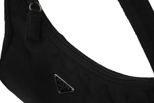 PRADA プラダ ホーボー ハンドバッグ ワンショルダーバッグ 鞄 手持ち トライアングルロゴ ナイロン ブラック 良品 中古 61962