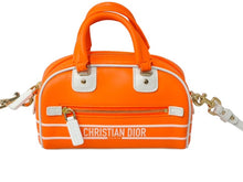 Load image into Gallery viewer, 極美品 Christian Dior クリスチャンディオール 2WAYミニハンドバッグ オレンジ ホワイト レザー ラバー 中古 61963