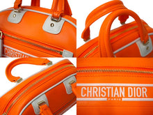Load image into Gallery viewer, 極美品 Christian Dior クリスチャンディオール 2WAYミニハンドバッグ オレンジ ホワイト レザー ラバー 中古 61963