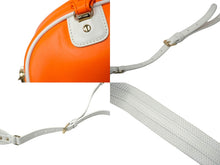 Load image into Gallery viewer, 極美品 Christian Dior クリスチャンディオール 2WAYミニハンドバッグ オレンジ ホワイト レザー ラバー 中古 61963