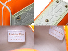 Load image into Gallery viewer, 極美品 Christian Dior クリスチャンディオール 2WAYミニハンドバッグ オレンジ ホワイト レザー ラバー 中古 61963