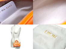 Load image into Gallery viewer, 極美品 Christian Dior クリスチャンディオール 2WAYミニハンドバッグ オレンジ ホワイト レザー ラバー 中古 61963