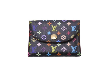 極美品 LOUIS VUITTON ルイヴィトン カードケース アンヴェロップカルトドゥヴィジット M66561 PVC モノグラム ノワール 中古 61964