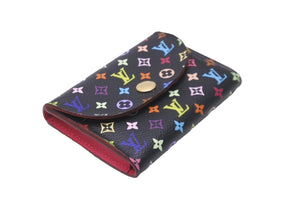 極美品 LOUIS VUITTON ルイヴィトン カードケース アンヴェロップカルトドゥヴィジット M66561 PVC モノグラム ノワール 中古 61964