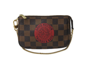 LOUIS VUITTON ルイヴィトン アクセサリーポーチ ミニポシェットアクセソワール T&B ダミエ エベヌ N58011 美品 中古 61971