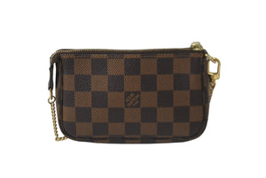 LOUIS VUITTON ルイヴィトン アクセサリーポーチ ミニポシェットアクセソワール T&B ダミエ エベヌ N58011 美品 中古 61971