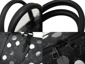 新品同様品 LOUIS VUITTON ルイ ヴィトン × YK キーポル バンドリエール45 ボストンバッグ M46400 草間彌生 ブラック 中古 61973
