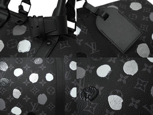 新品同様品 LOUIS VUITTON ルイ ヴィトン × YK キーポル バンドリエール45 ボストンバッグ M46400 草間彌生 ブラック 中古 61973