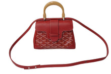 画像をギャラリービューアに読み込む, 極美品 GOYARD ゴヤール サイゴン ミニ ソフトバッグ 2WAY ハンドバッグ ヘリンボーン ショルダーストラップ付き レッド 中古 61974