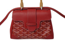 画像をギャラリービューアに読み込む, 極美品 GOYARD ゴヤール サイゴン ミニ ソフトバッグ 2WAY ハンドバッグ ヘリンボーン ショルダーストラップ付き レッド 中古 61974