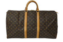 Load image into Gallery viewer, LOUIS VUITTON ルイヴィトン キーポル 55 ボストンバッグ モノグラムキャンバス M41424 ブラウン 美品 中古 61987