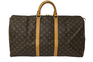 LOUIS VUITTON ルイヴィトン キーポル 55 ボストンバッグ モノグラムキャンバス M41424 ブラウン 美品 中古 61987