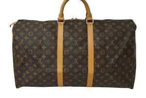 LOUIS VUITTON ルイヴィトン キーポル 55 ボストンバッグ モノグラムキャンバス M41424 ブラウン 美品 中古 61987