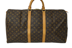 LOUIS VUITTON ルイヴィトン キーポル 55 ボストンバッグ モノグラムキャンバス M41424 ブラウン 美品 中古 61987
