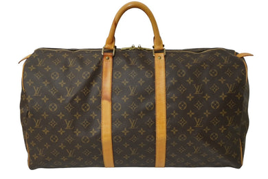 LOUIS VUITTON ルイヴィトン ボストンバッグ キーポル55 M41424 モノグラム ブラウン PVC レザー 良品 中古 61989