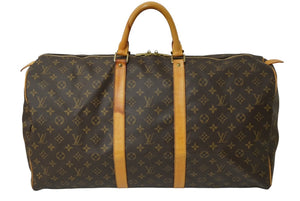 LOUIS VUITTON ルイヴィトン ボストンバッグ キーポル55 M41424 モノグラム ブラウン PVC レザー 良品 中古 61989