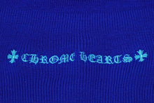 Load image into Gallery viewer, 新品未使用 CHROME HEARTS クロムハーツ ニットキャップ CHクロス サイズONE SIZE/23cm アクリル ブルー 刺繍 ロゴ 中古 61992