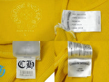 Load image into Gallery viewer, 新品未使用 CHROME HEARTS クロムハーツ タンクトップ ノースリーブ サイズL イエロー ブルー コットン プリント ロゴ 中古 61994