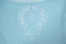 Load image into Gallery viewer, 新品未使用 CHROME HEARTS クロムハーツ タンクトップ ノースリーブ サイズM ライトブルー コットン 中古 61996