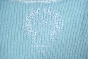 新品未使用 CHROME HEARTS クロムハーツ タンクトップ ノースリーブ サイズM ライトブルー コットン 中古 61996