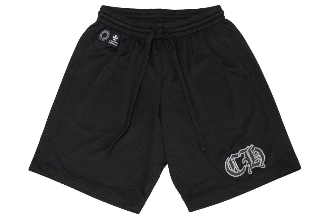 新品未使用品 CHROME HEARTS クロムハーツ MESH VARSITY SHORTS ハーフパンツ メッシュパンツ ブラック サイズS 中古 61997