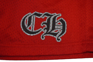 新品未使用 CHROME HEARTS クロムハーツ Matty Boy TEAM メッシュ ウォームアップ ジャージー ハーフパンツ レッド M 中古 61999