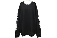 Load image into Gallery viewer, 新品未使用 CHROME HEARTS クロムハーツ ネックロゴクルーネックスウェットシャツ トレーナー 袖ロゴプリント ブラック 中古 62000