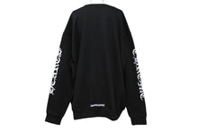 Load image into Gallery viewer, 新品未使用 CHROME HEARTS クロムハーツ ネックロゴクルーネックスウェットシャツ トレーナー 袖ロゴプリント ブラック 中古 62000