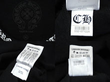 Load image into Gallery viewer, 新品未使用 CHROME HEARTS クロムハーツ ネックロゴクルーネックスウェットシャツ トレーナー 袖ロゴプリント ブラック 中古 62000