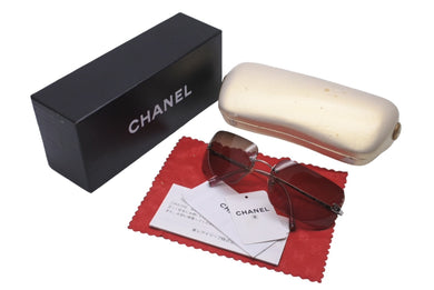 CHANEL シャネル サングラス ココマーク 4017 C.124/77 クラデーション ブラウン ピンク 美品 中古 62008