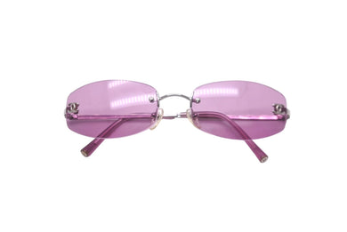 CHANEL シャネル 57▫︎19 130 4002 C.124/76 フレームレス カラーレンズ サングラス メガネ パープル シルバー 美品 中古 62011