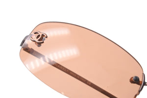 CHANEL シャネル サングラス 57▫︎19 130 4002 C.116/74 オレンジ ココマーク メガネ プラスチック 美品 中古 62012