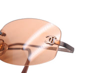 Load image into Gallery viewer, CHANEL シャネル サングラス 57▫︎19 130 4002 C.116/74 オレンジ ココマーク メガネ プラスチック 美品 中古 62012