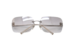 CHANEL シャネル サンガラス シルバー ココマーク ラインストーン 4017-D c.159/6l 62▫︎17 120 美品 中古 62016