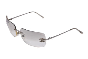 CHANEL シャネル サンガラス シルバー ココマーク ラインストーン 4017-D c.159/6l 62▫︎17 120 美品 中古 62016