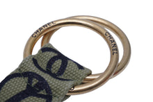 Load image into Gallery viewer, CHANEL シャネル グラフィティ ベルト B15S RUE CAMBON コットンキャンバス カーキ ゴールド金具 美品 中古 62017
