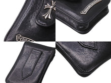 Load image into Gallery viewer, CHROME HEARTS クロムハーツ BLT ポーチ シガレットケース タバコケース CHクロス シルバー925 レザー ブラック 良品 中古 62023