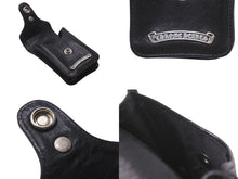 Load image into Gallery viewer, CHROME HEARTS クロムハーツ BLT ポーチ シガレットケース タバコケース CHクロス シルバー925 レザー ブラック 良品 中古 62023