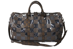極美品 LOUIS VUITTON ルイヴィトン キーポル バンドリエール50 ボストンバッグ モノグラムチェス 22AW M20864 ブラウン 中古 62025