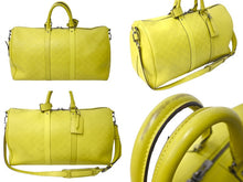 Load image into Gallery viewer, LOUIS VUITTON ルイヴィトン キーポルバンドリエール45 ボストンバッグ ダミエアンフィニ ライムイエロー N41244 良品 中古 62026
