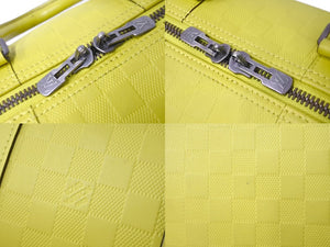 LOUIS VUITTON ルイヴィトン キーポルバンドリエール45 ボストンバッグ ダミエアンフィニ ライムイエロー N41244 良品 中古 62026