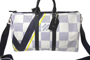 極美品 LOUIS VUITTON ルイヴィトン キーポル バンドリエール45 2017アメリカズカップ N44018 ダミエコーストライン 中古 62028