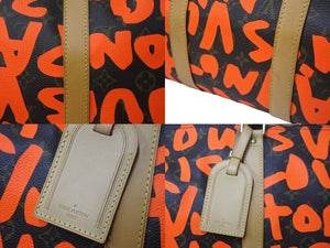 新品同様 LOUIS VUITTON ルイヴィトン モノグラム グラフィティ キーポル50 ボストン スプラウス オレンジ M93699 中古 62029