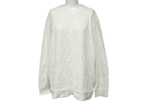 極美品 FENDI フェンディ スウェット トレーナー 19AW サイズ48 ズッカ柄 コットンナイロン ホワイト FY0812 AA8A 中古 62031 