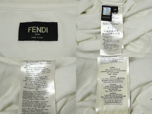 極美品 FENDI フェンディ スウェット トレーナー 19AW サイズ48 ズッカ柄 コットンナイロン ホワイト FY0812 AA8A 中古 62031 
